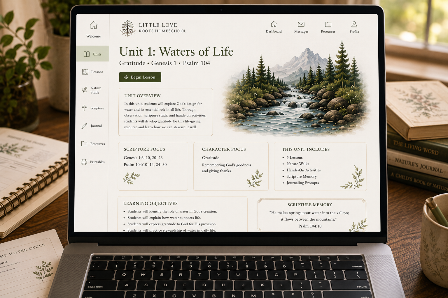 Little Love Roots digital curriculum dashboard